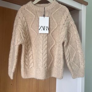 Zara Kids Beige Cable Knit Sweater
